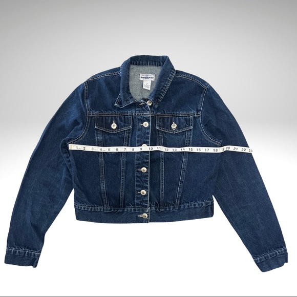 Anchor Dark Blue Denim Jacket Button Up Front - Picture 7 of 12